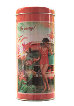 Retro Lady in Red Storage Tin from Zansaar