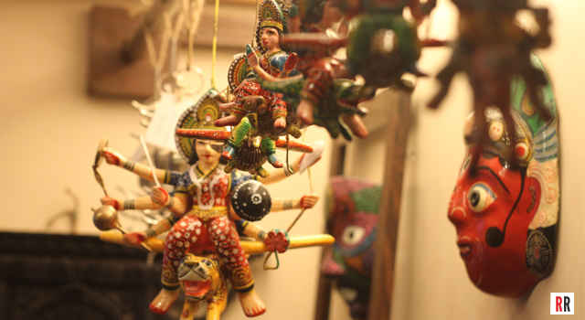 Flying Gods and Goddesses at Dhoop, a home decor and handicrafts store in Khar, Mumbai