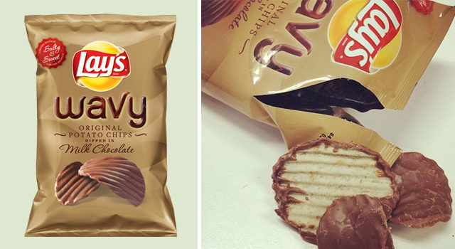 Lays chocolate covered potato chips discount