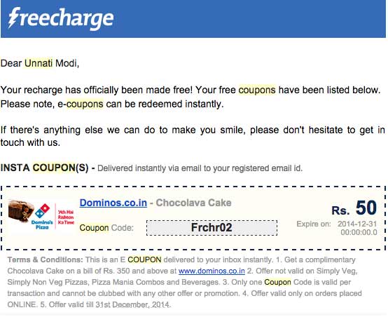 Freecharge Coupon